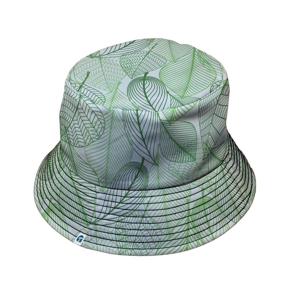 Micro Minimalist Leaves Bucket Hat - M - Grey Stitching - -