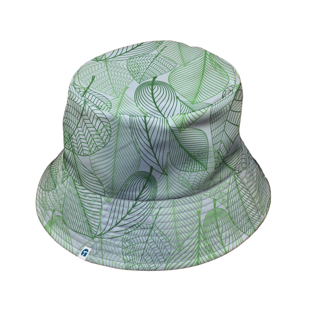 Micro Minimalist Leaves Bucket Hat - M - Black Stitching - -