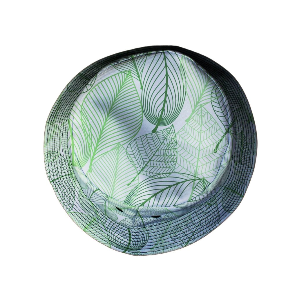 Micro Minimalist Leaves Bucket Hat - M - Grey Stitching - -