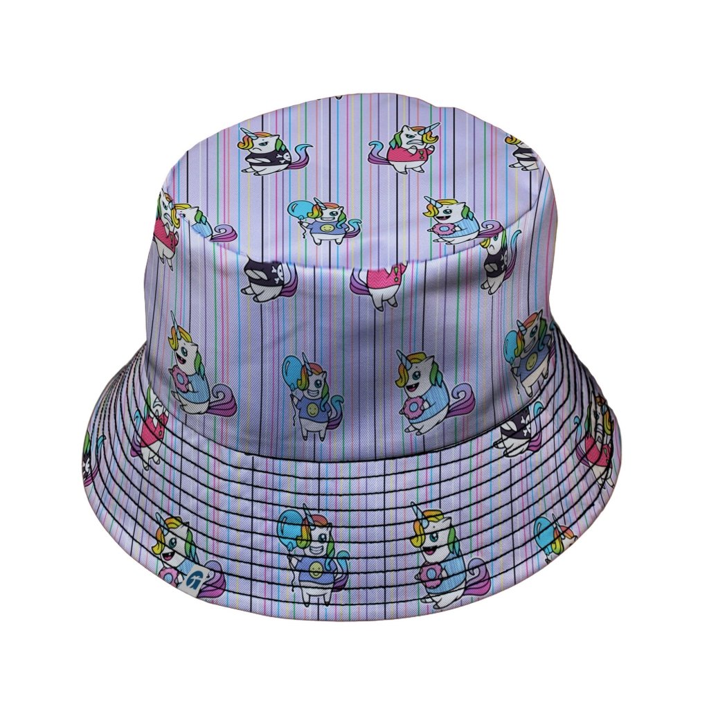 Moodicorn Rainbow Stripes Bucket Hat - M - Black Stitching - -