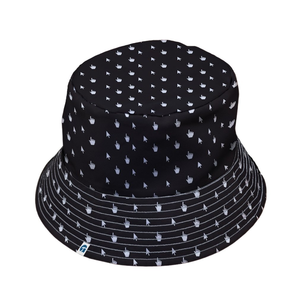 Mouse Pointers Cursor Bucket Hat - M - Black Stitching - -