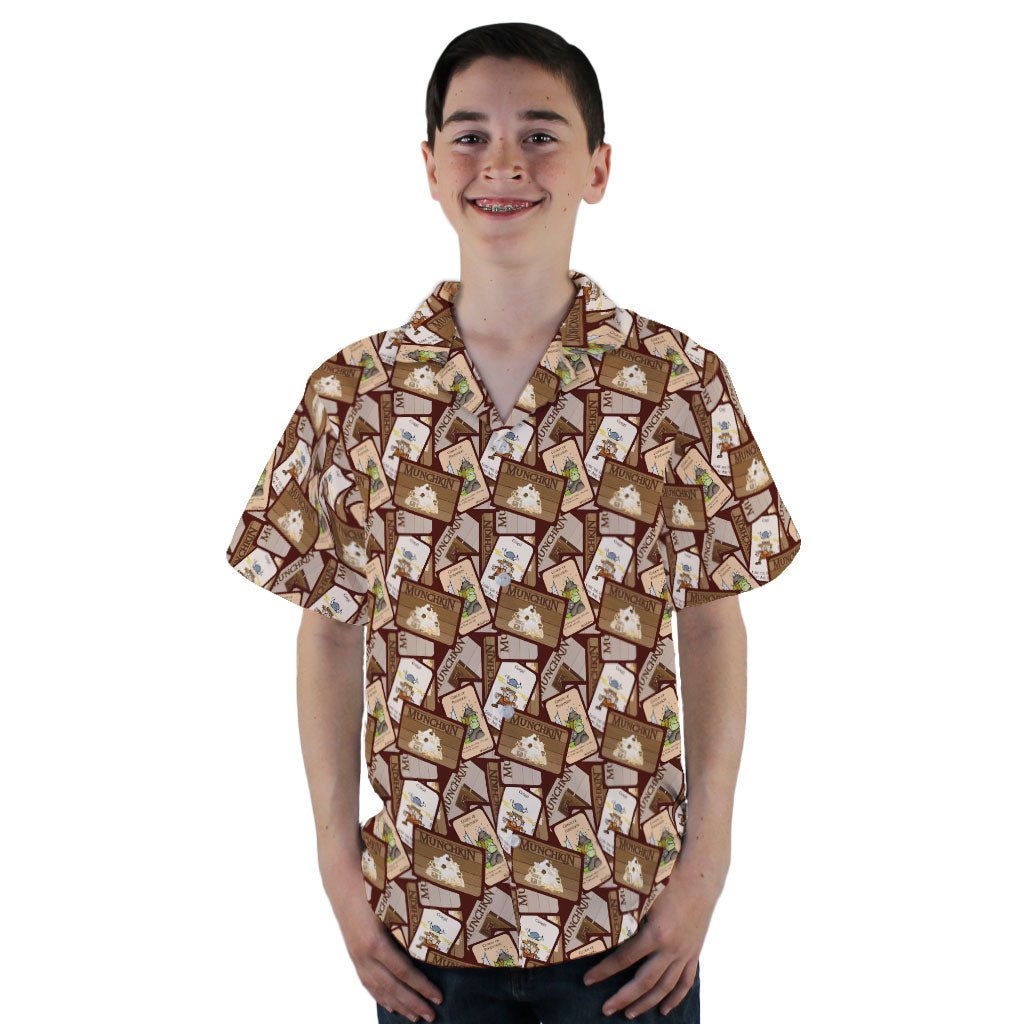 Munchkin Card Collage Youth Hawaiian Shirt - YL - -