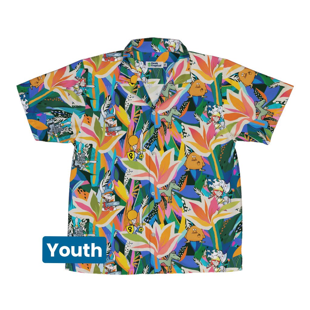 Munchkin Tropical Bird of Paradise Youth Hawaiian Shirt - YXS - -