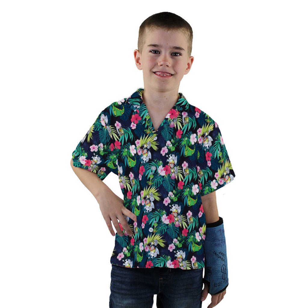 Munchkin Tropical Flower Youth Hawaiian Shirt - YXS - -