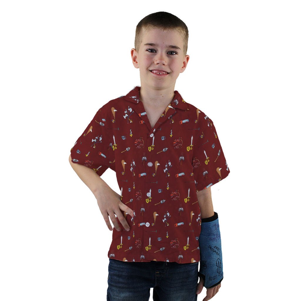 Munchkin Weapons Youth Hawaiian Shirt - YXS - -