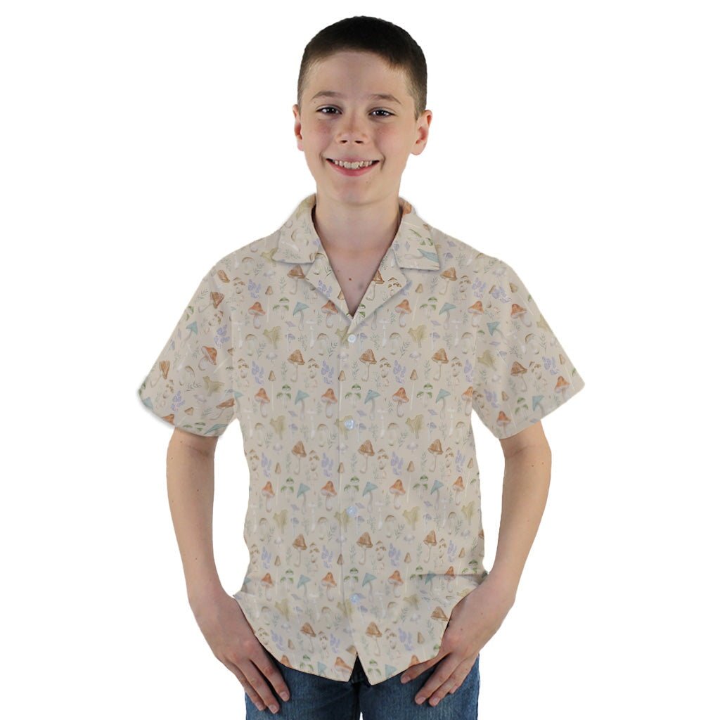 Mushroom Watercolor Youth Hawaiian Shirt - YM - -