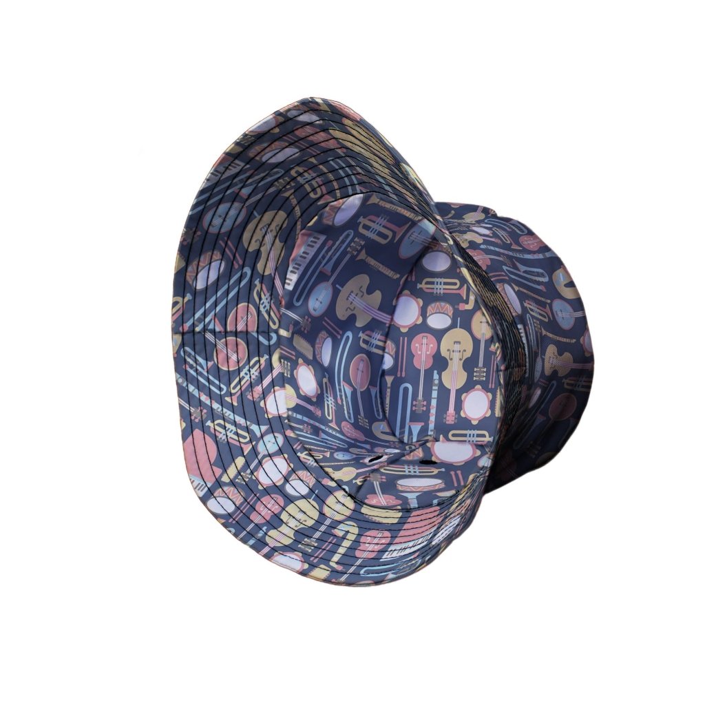 Musical Instruments Bucket Hat - M - Grey Stitching - -