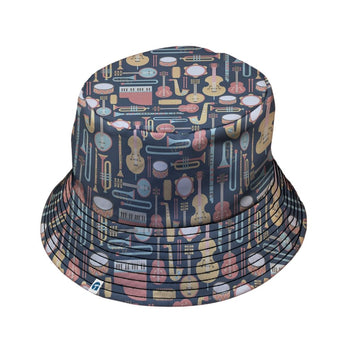 Musical Instruments Bucket Hat - M - Grey Stitching - -