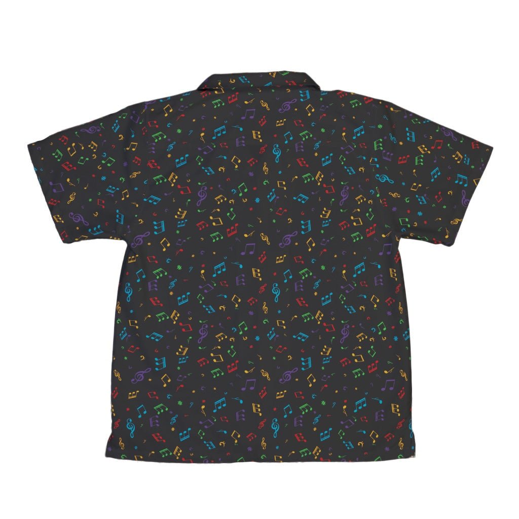 Musical Rainbow Notes Black Youth Hawaiian Shirt - YXS - -