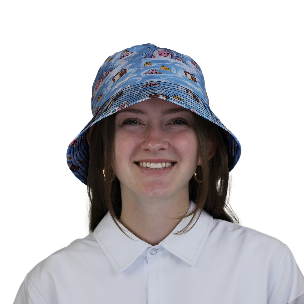 Onsen Snow Monkeys Bucket Hat - M - Black Stitching - -