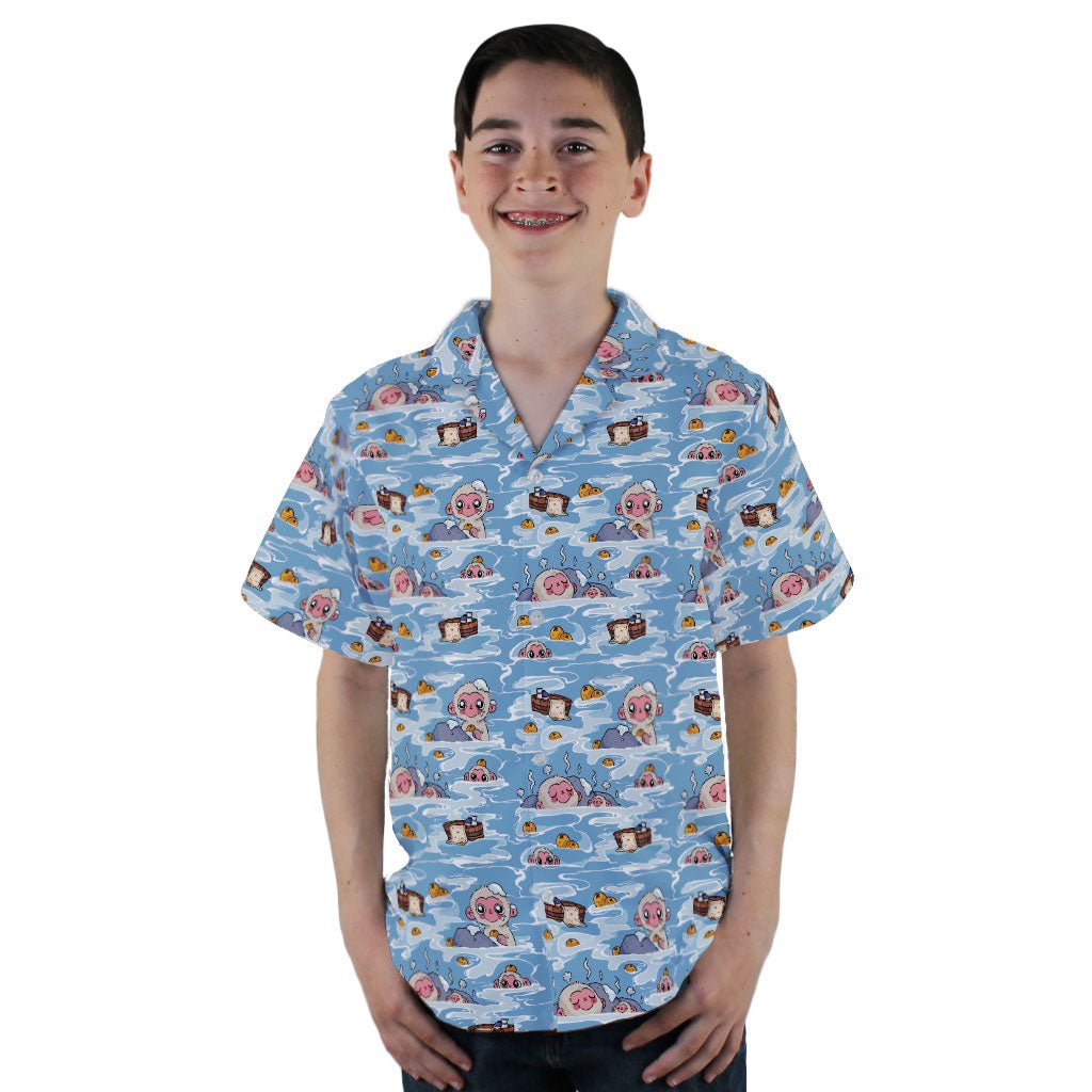 Onsen Snow Monkeys Youth Hawaiian Shirt - YL - -