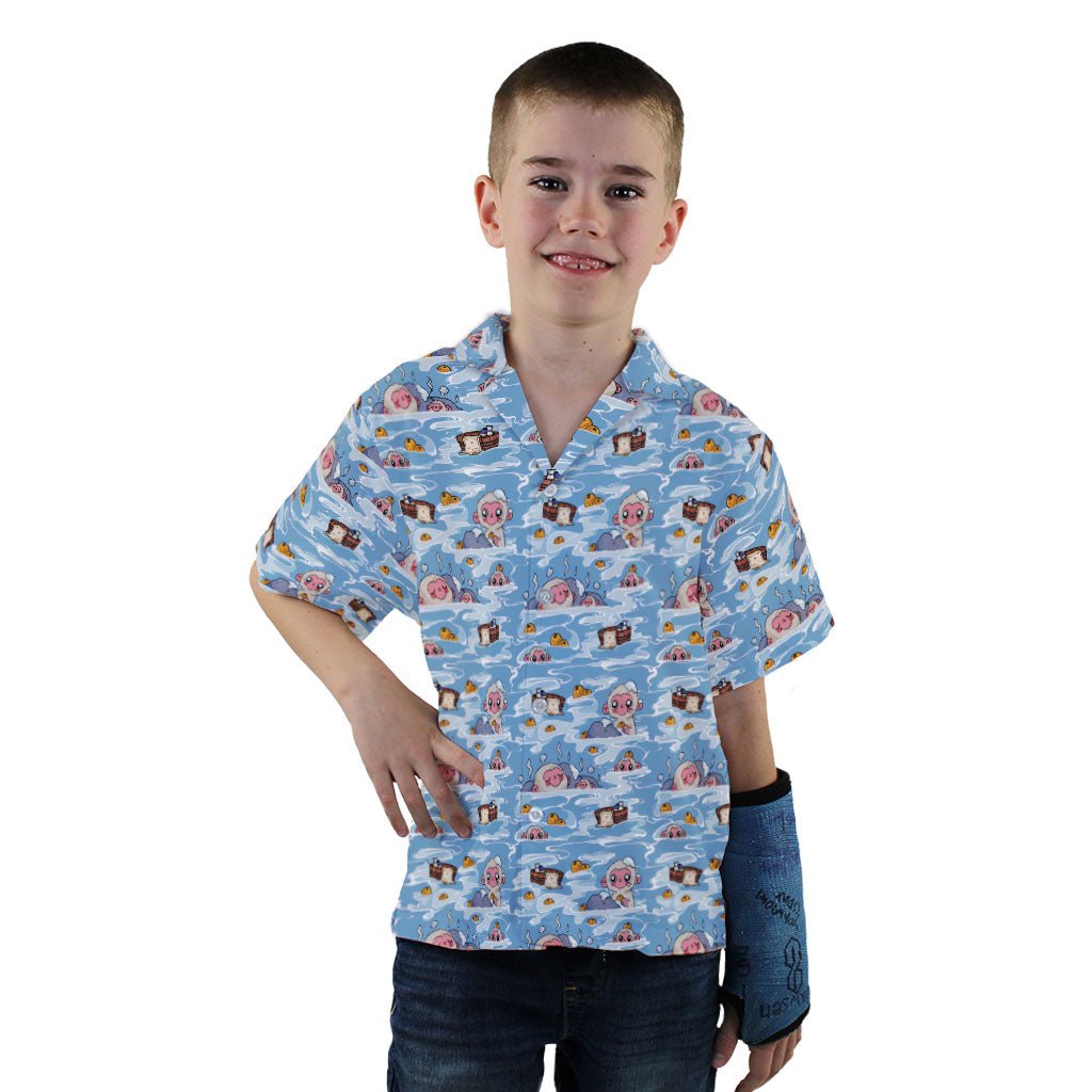 Onsen Snow Monkeys Youth Hawaiian Shirt - YXS - -