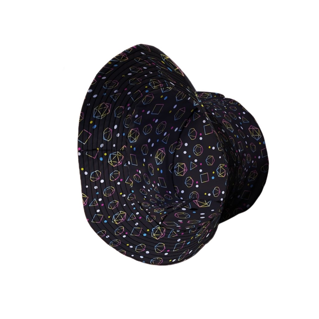 Pansexual Pride Flag DND Dice Bucket Hat - M - Black Stitching - -