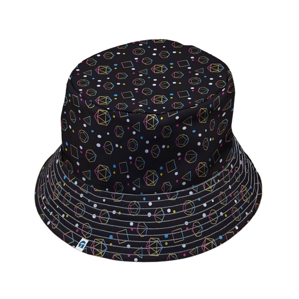 Pansexual Pride Flag DND Dice Bucket Hat - M - Black Stitching - -