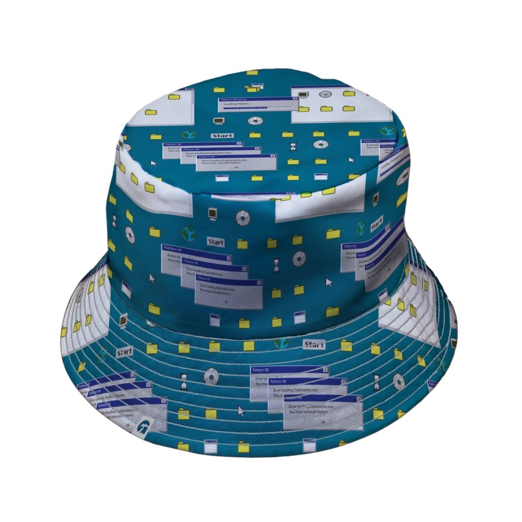 Pattern98 Bucket Hat - M - Grey Stitching - -