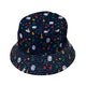 Pawn Party Blue Board Game Bucket Hat - M - Black Stitching - -