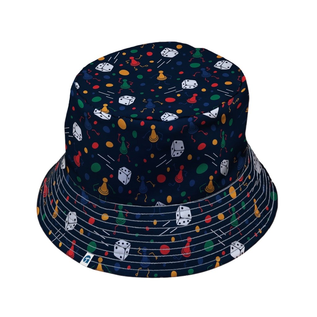 Pawn Party Blue Board Game Bucket Hat - M - Black Stitching - -