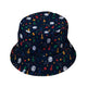 Pawn Party Blue Board Game Bucket Hat - M - Grey Stitching - -