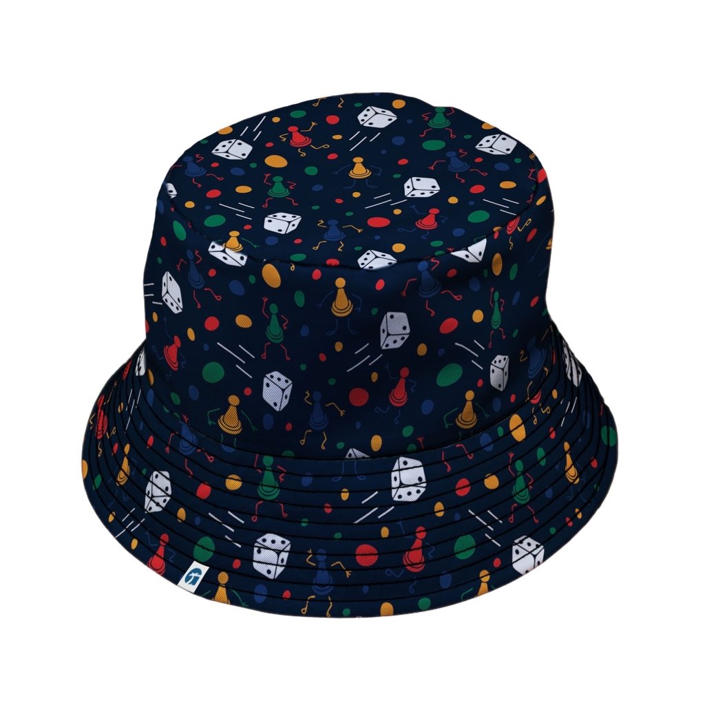 Pawn Party Blue Board Game Bucket Hat - M - Grey Stitching - -