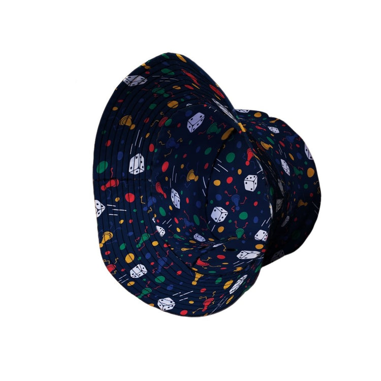Pawn Party Blue Board Game Bucket Hat - M - Black Stitching - -