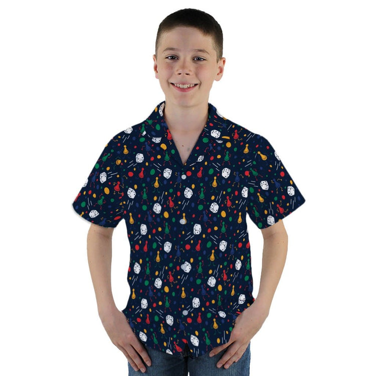 Pawn Party Blue Board Game Youth Hawaiian Shirt - YM - -