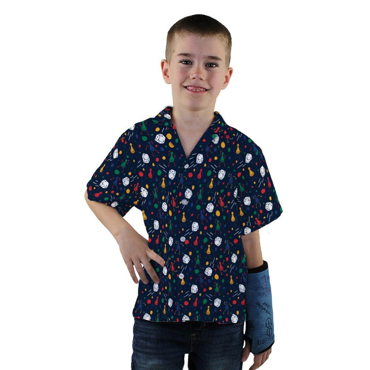 Pawn Party Blue Board Game Youth Hawaiian Shirt - YXS - -