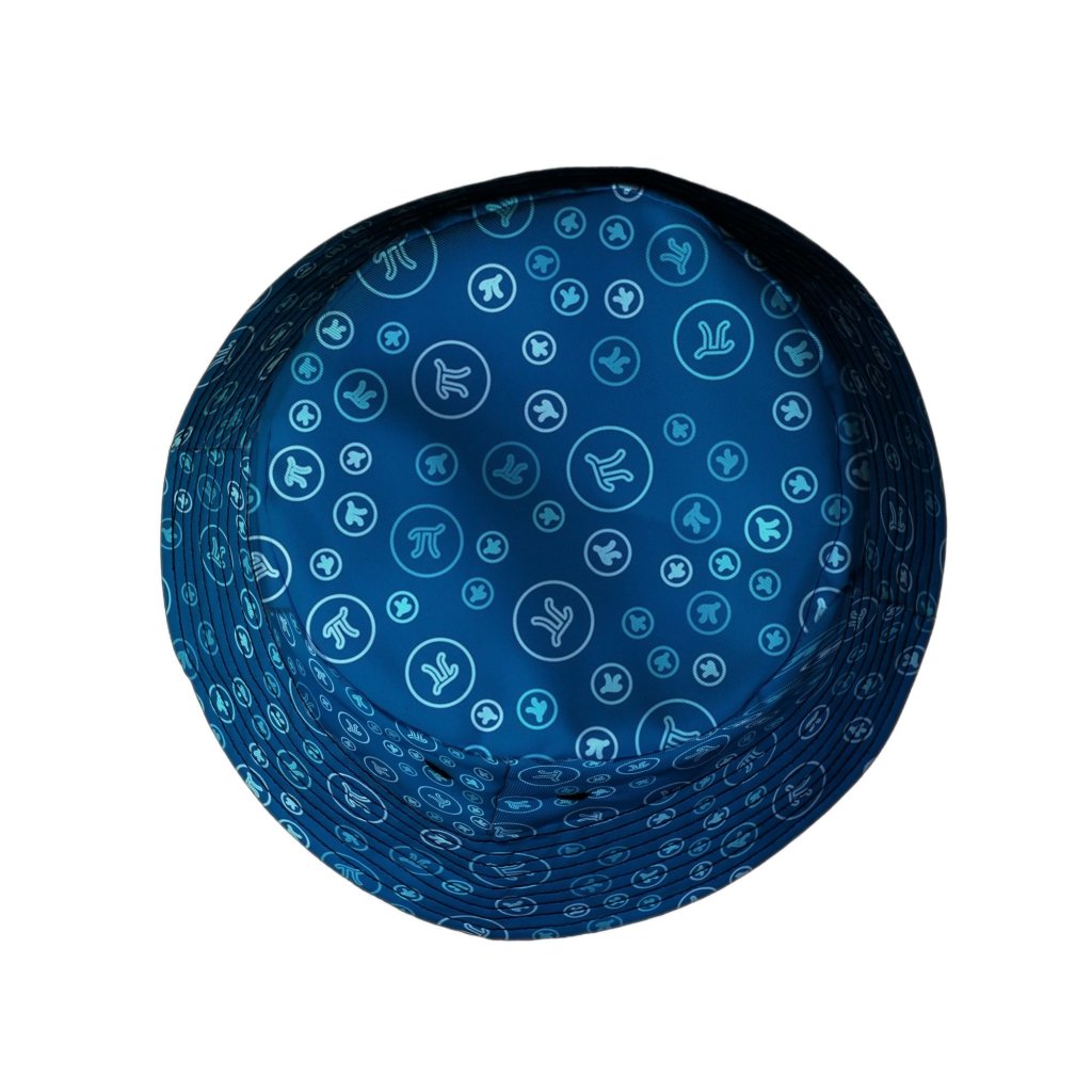 Pi 3.14 Math Blue Bucket Hat - M - Black Stitching - -