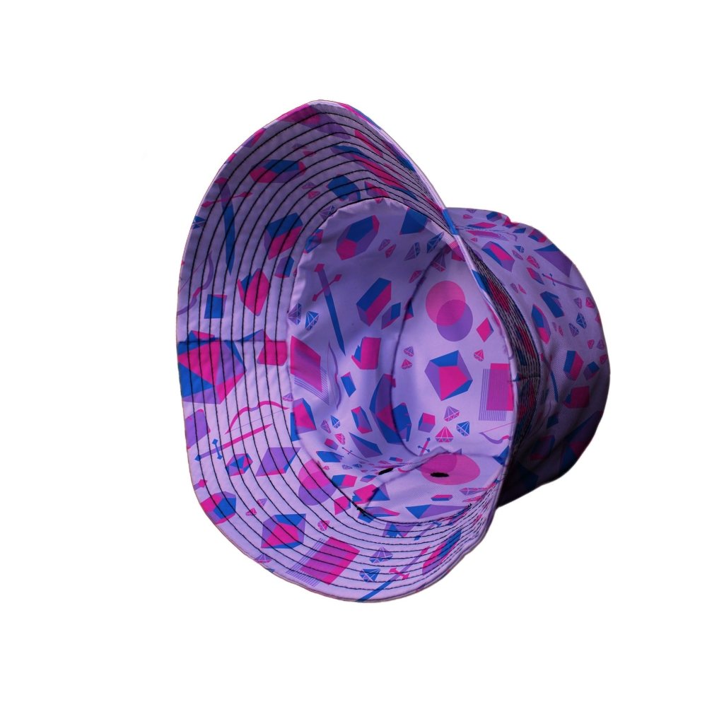 Pink Blue and Bisexual Colors Tabletop RPG Items Dnd Bucket Hat - M - Grey Stitching - -