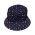 Pixel Art Arcade Video Game Purple Bucket Hat - M - Black Stitching - -