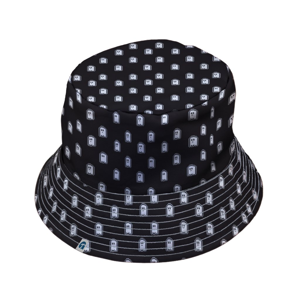 Pixel Ghosts Bucket Hat - M - Grey Stitching - -