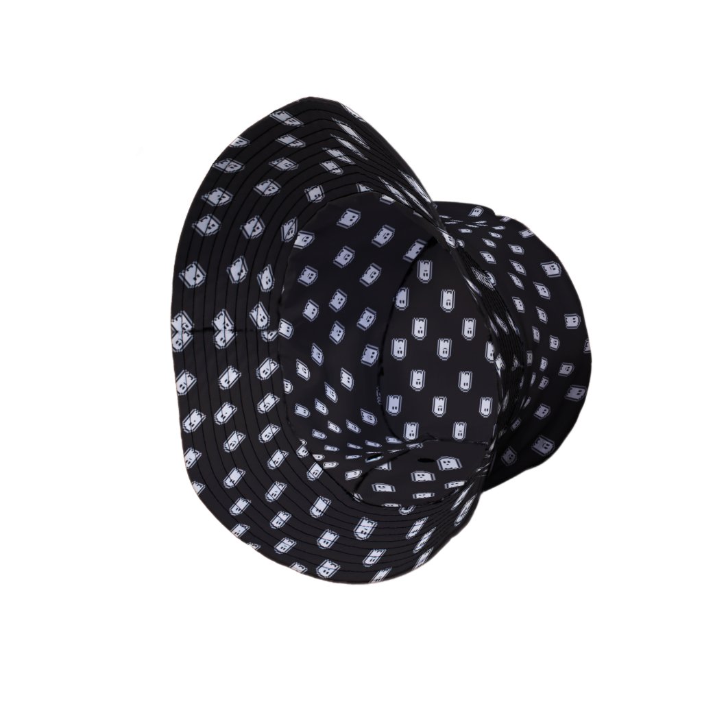 Pixel Ghosts Bucket Hat - M - Grey Stitching - -