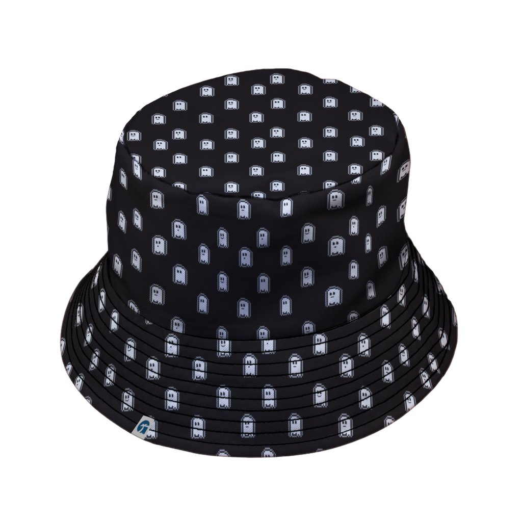 Pixel Ghosts Bucket Hat - M - Black Stitching - -