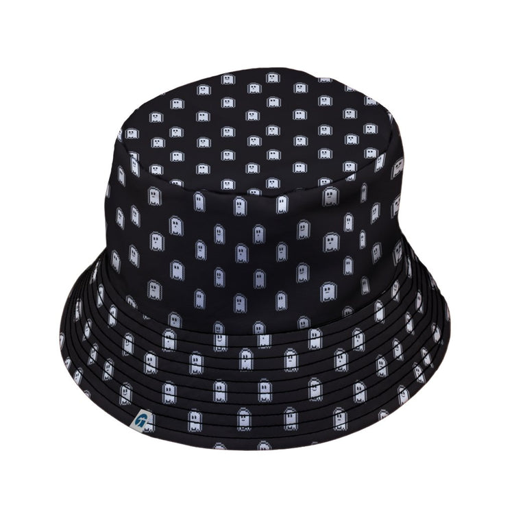 Pixel Ghosts Bucket Hat - M - Black Stitching - -
