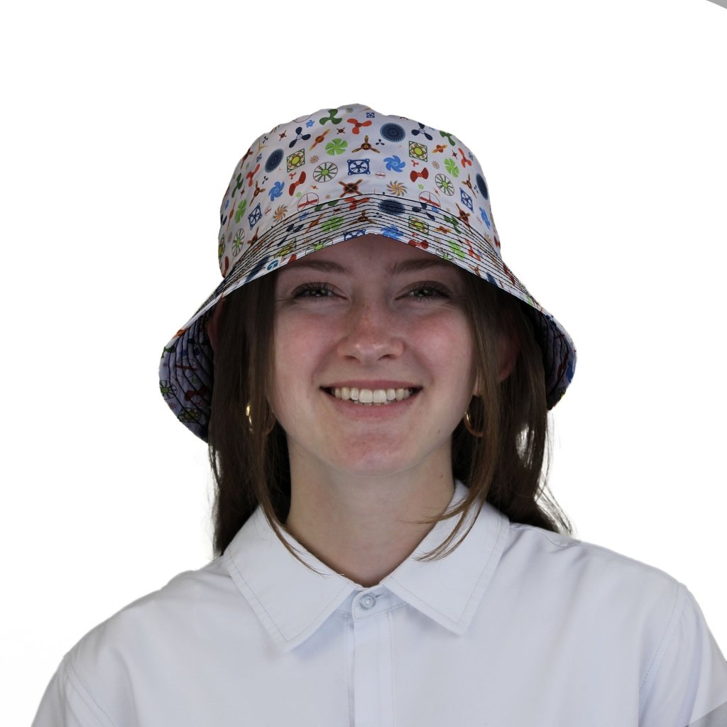 Propeller Party Tan Aviation Bucket Hat - M - Grey Stitching - -