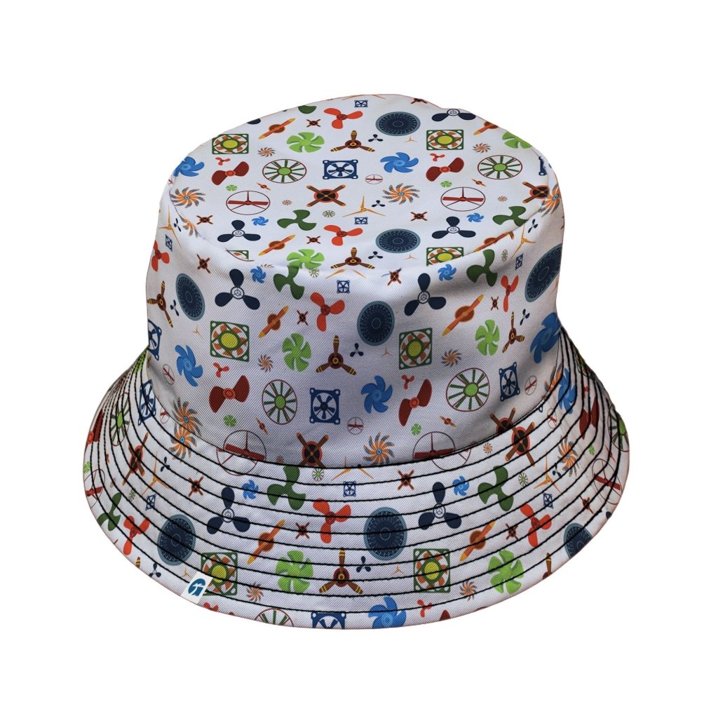 Propeller Party Tan Aviation Bucket Hat - M - Grey Stitching - -