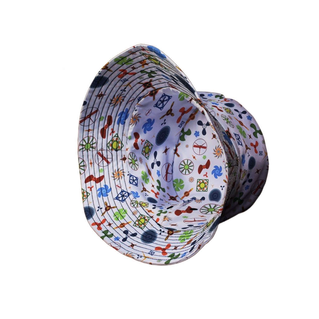 Propeller Party Tan Aviation Bucket Hat - M - Grey Stitching - -