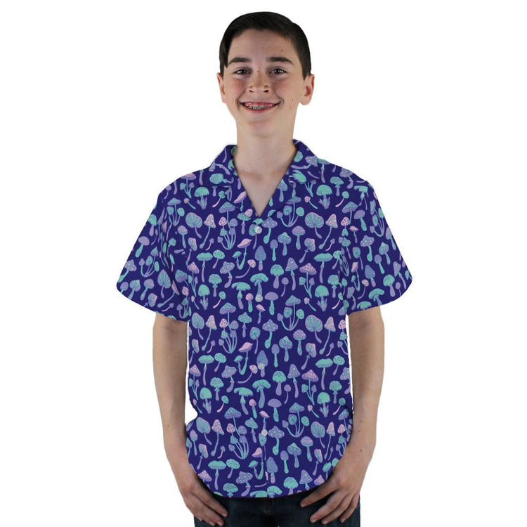 Psychedelic Mushrooms Youth Hawaiian Shirt - YL - -