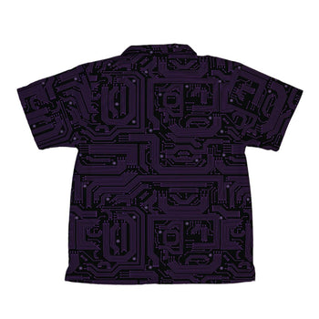 Purple Computer Circuit Board Youth Hawaiian Shirt - YXS - -