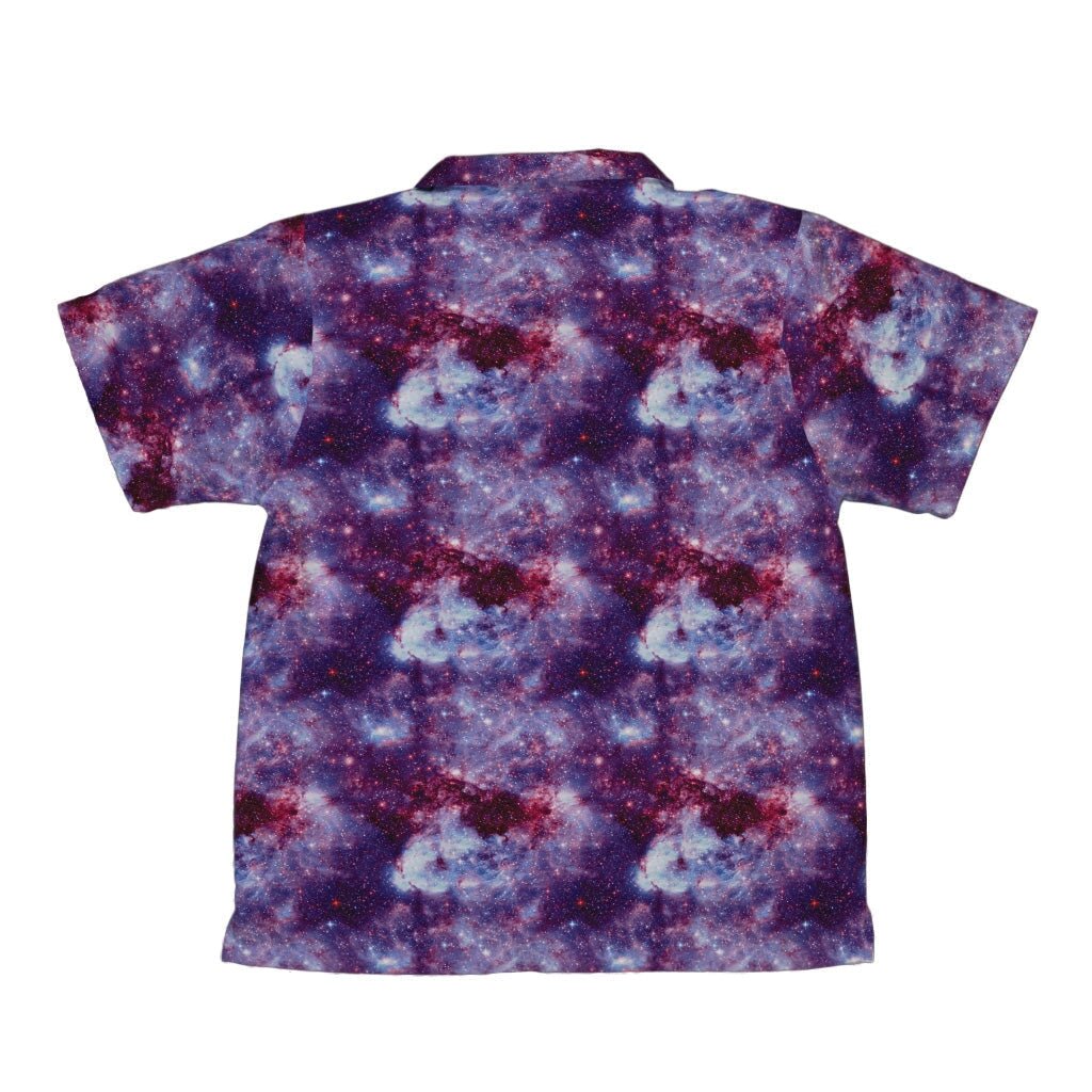 Purple Nebula Space Youth Hawaiian Shirt - YXS - -