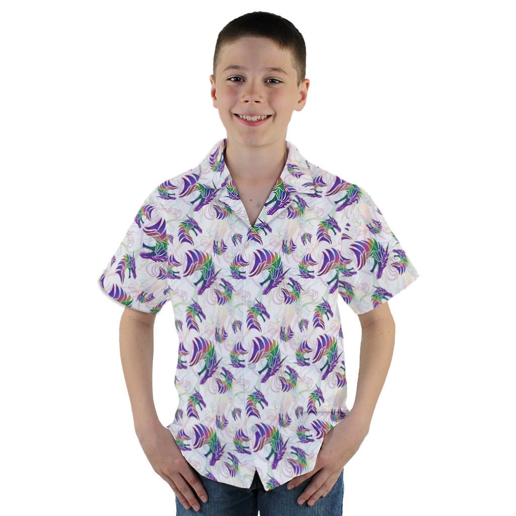 Rainbow Dragons and Unicorns Youth Hawaiian Shirt - YM - -