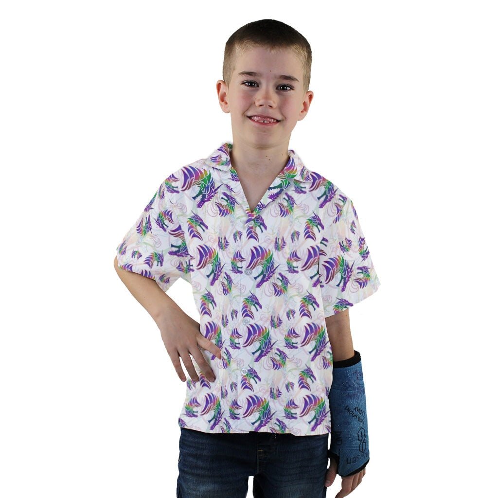 Rainbow Dragons and Unicorns Youth Hawaiian Shirt - YXS - -