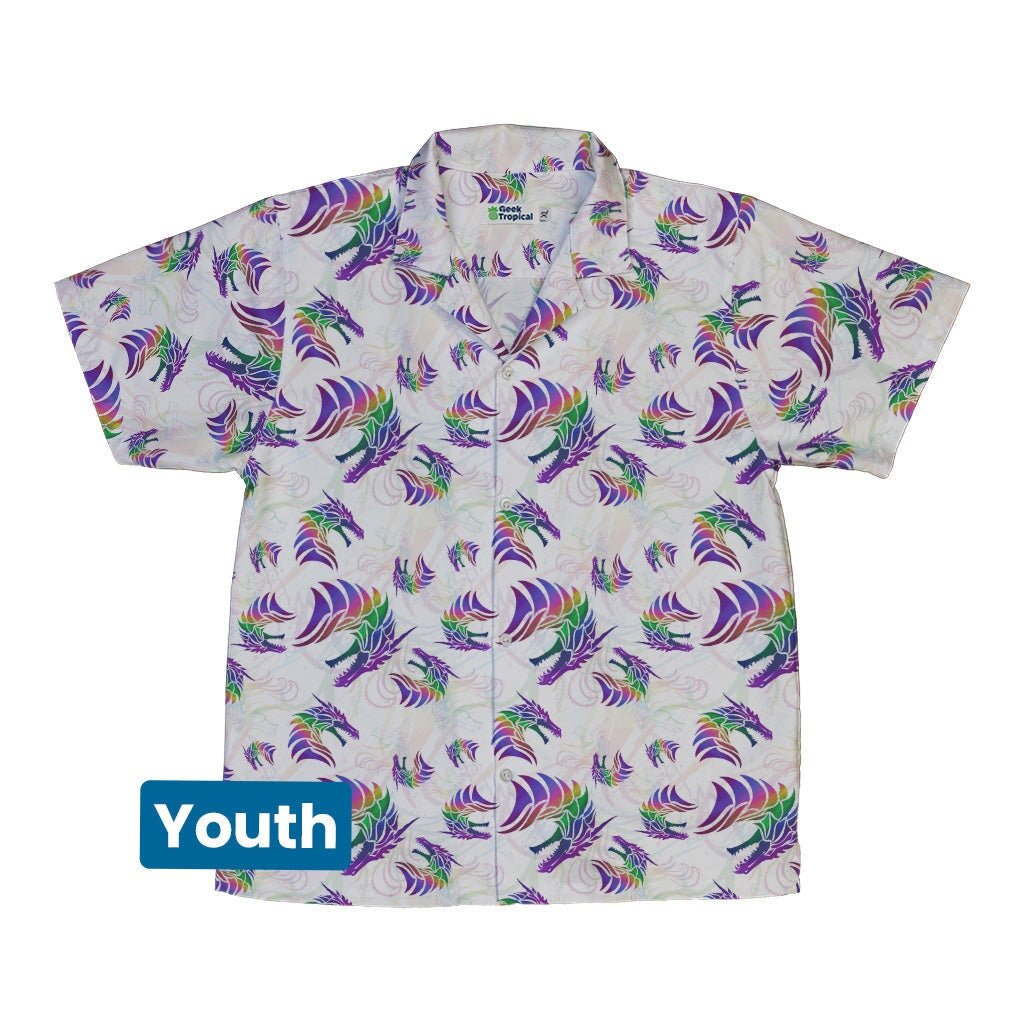 Rainbow Dragons and Unicorns Youth Hawaiian Shirt - YXS - -