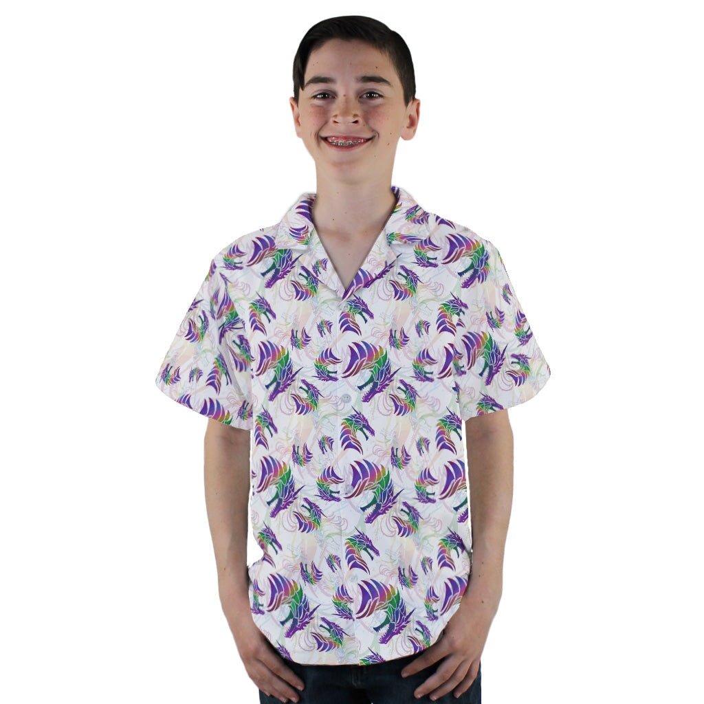 Rainbow Dragons and Unicorns Youth Hawaiian Shirt - YL - -