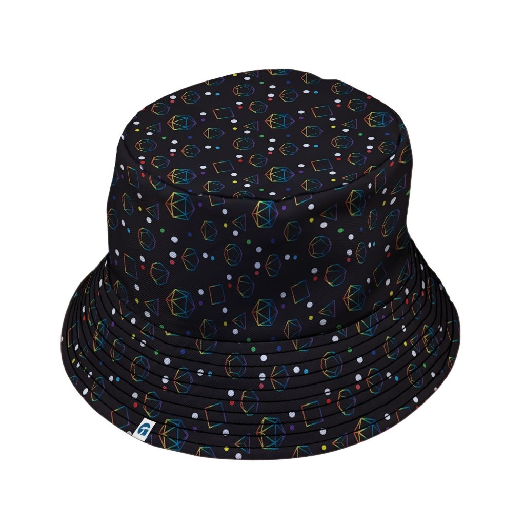 Rainbow LGBTQ+ Pride DND Dice Bucket Hat - M - Grey Stitching - -
