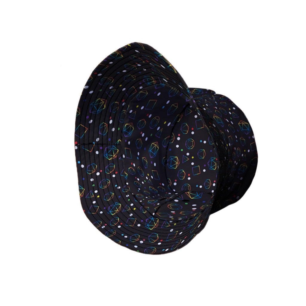 Rainbow LGBTQ+ Pride DND Dice Bucket Hat - M - Black Stitching - -