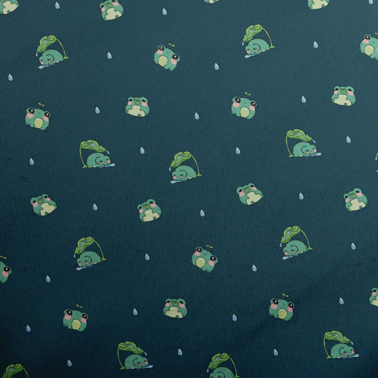 Raining Frogs Dark Teal Bucket Hat - M - Black Stitching - -
