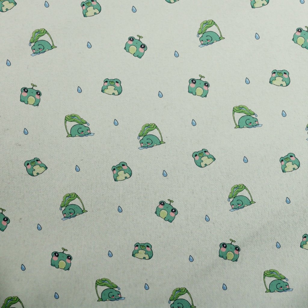 Raining Frogs Pastel Green Bucket Hat - M - Grey Stitching - -