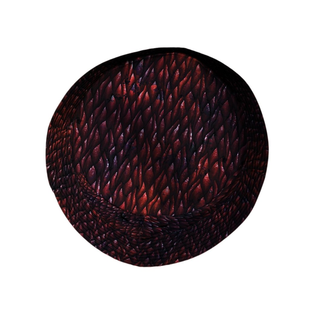 Red Dragon Scales Dnd Bucket Hat - M - Black Stitching - -
