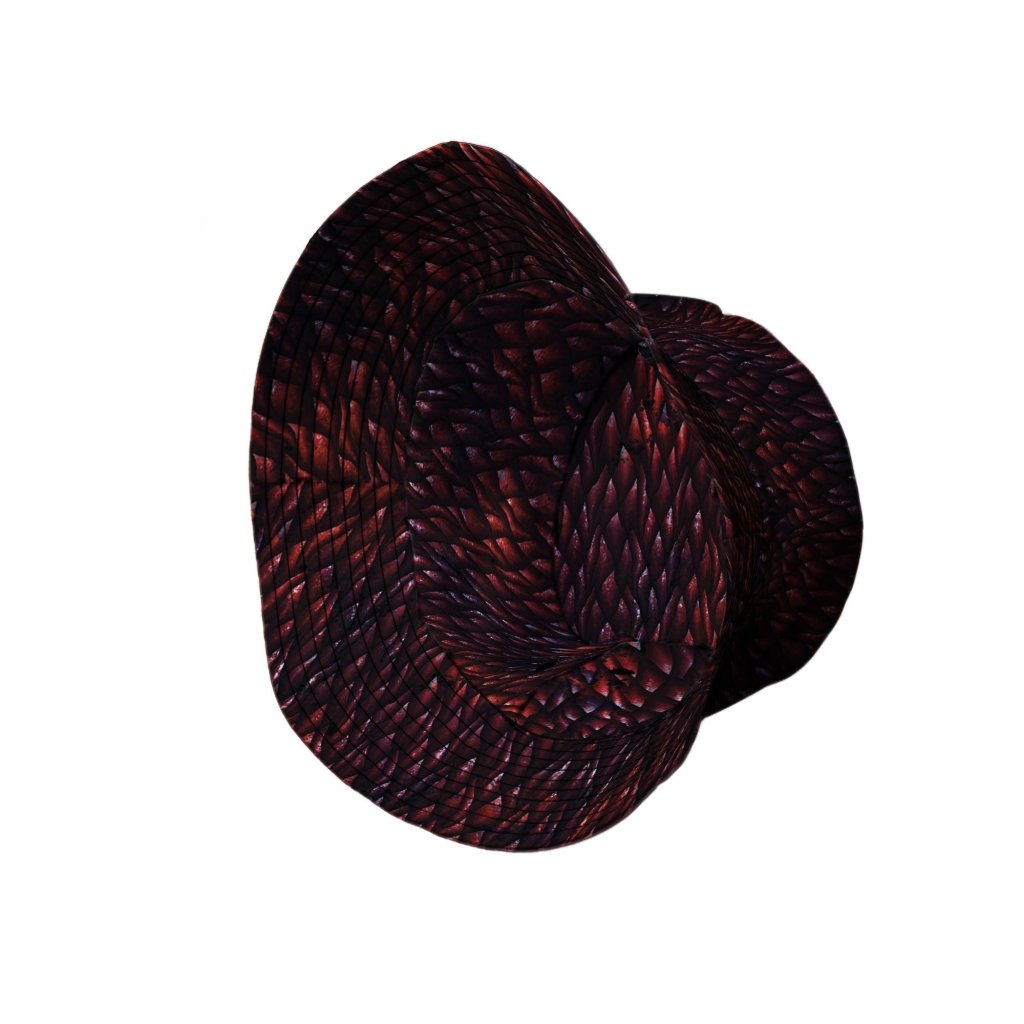 Red Dragon Scales Dnd Bucket Hat - M - Black Stitching - -