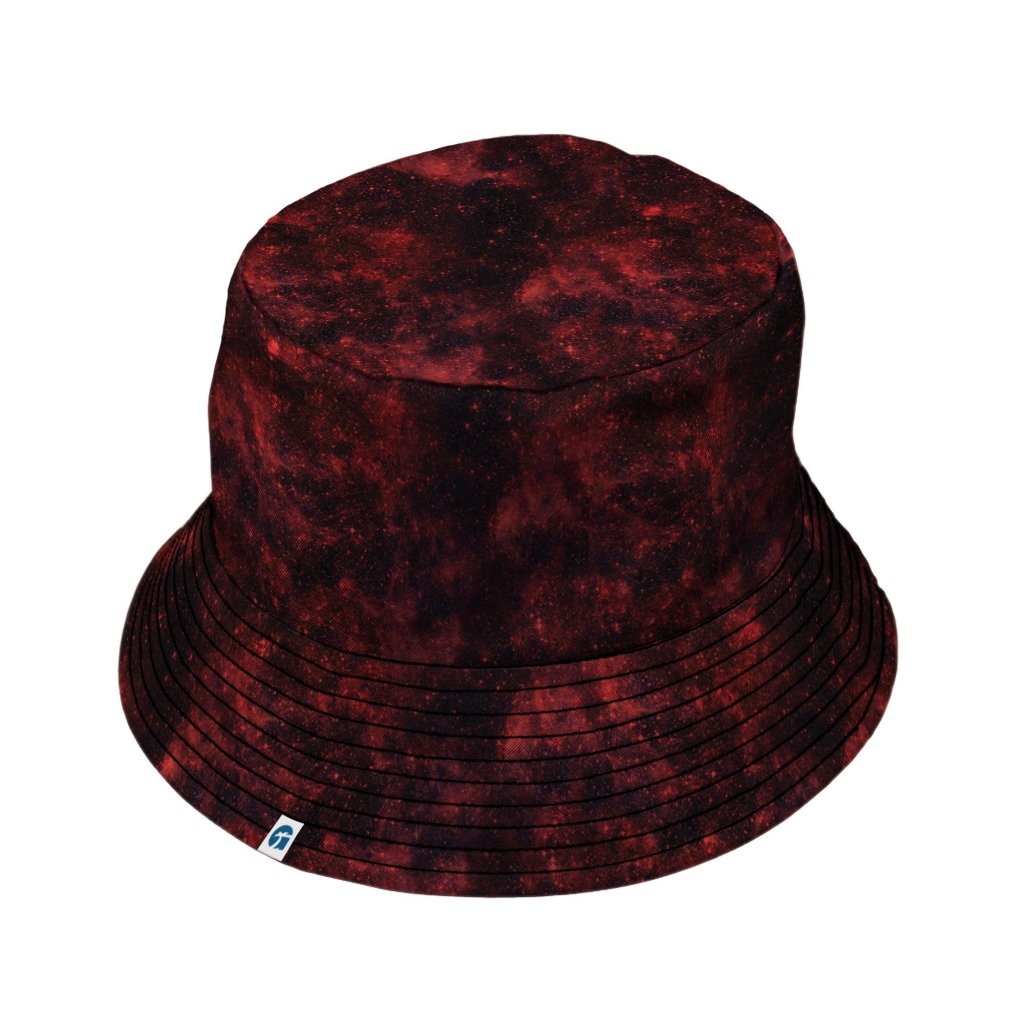 Red Nebula Space Bucket Hat - M - Grey Stitching - -